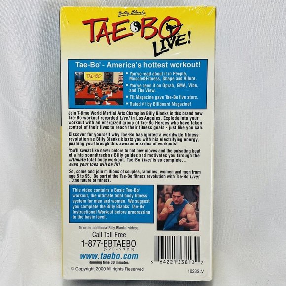 Tae Bo Billy Workout Live Basic Volume 9 Vintage VHS New Origanal Plastic Rare - Picture 2 of 9